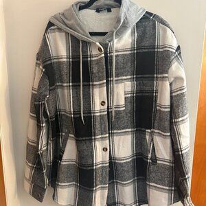 Plaid Hooded Fleece Jacket